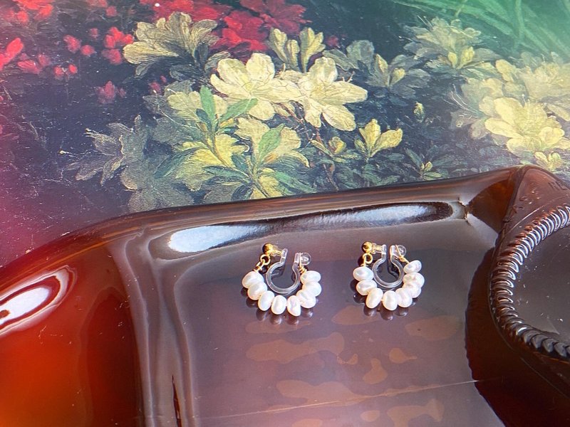 珍珠耳夹 耳针也可以 - 耳环/耳夹 - 珍珠 