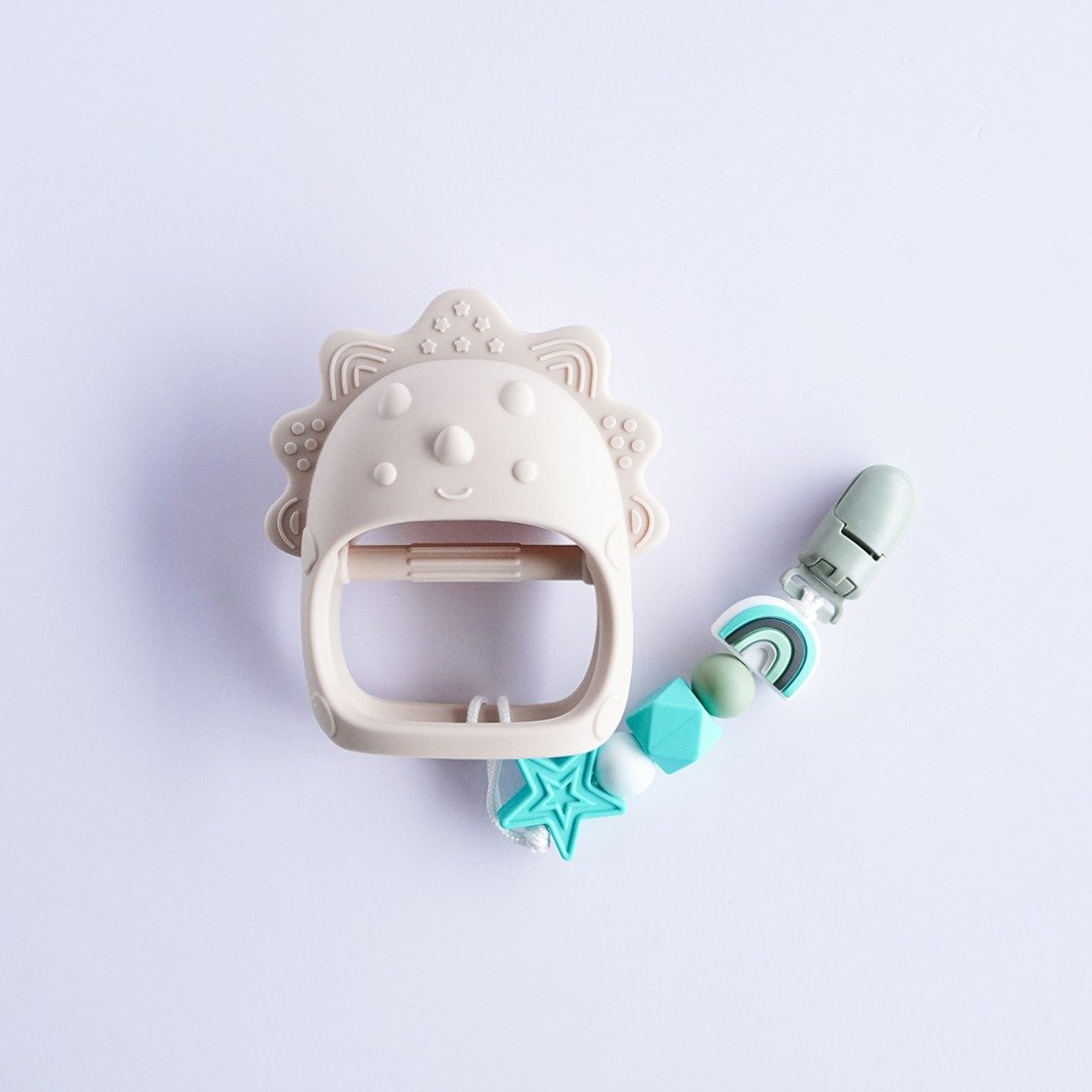 5颗 无字 彩虹 星星 狮子手套咬咬固齿器 / 定制化奶嘴链 - 玩具/玩偶 - 其他材质 多色