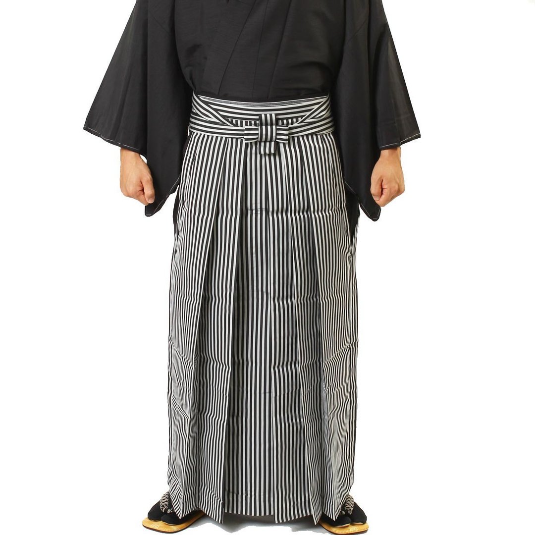 袴 男士 SS S M L LL 83cm 87cm 91cm 95cm 99cm 尺寸 条纹 - 男士长裤 - 其他材质 银色