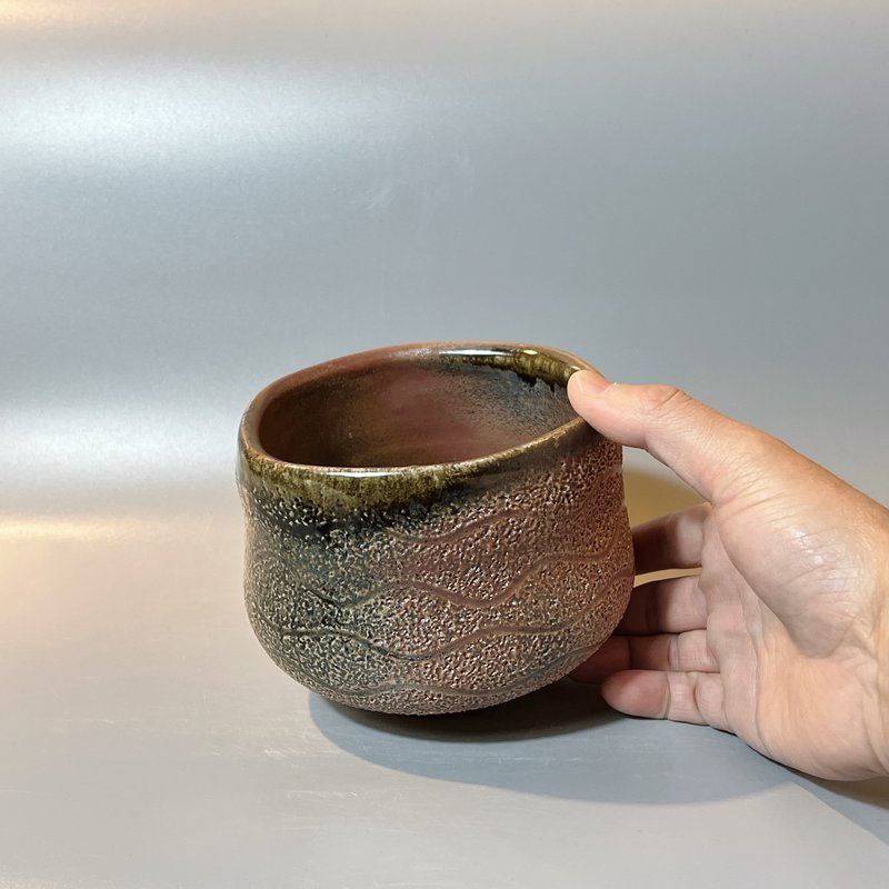 柴烧冰烟大茶碗 / 水方 / 小平凡手作 - 茶具/茶杯 - 陶 