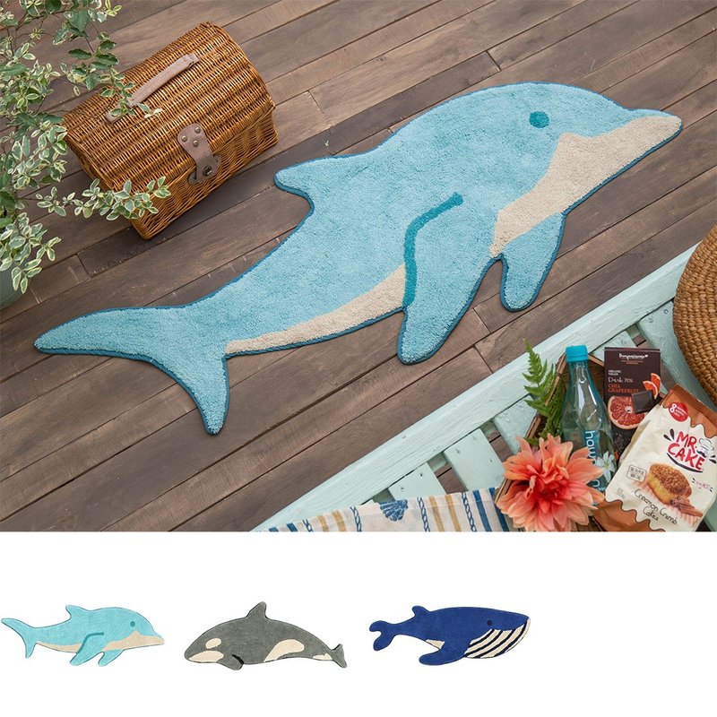 【预订】印度制 海洋生物特大地毯 - 地垫/地毯 - 棉．麻 蓝色