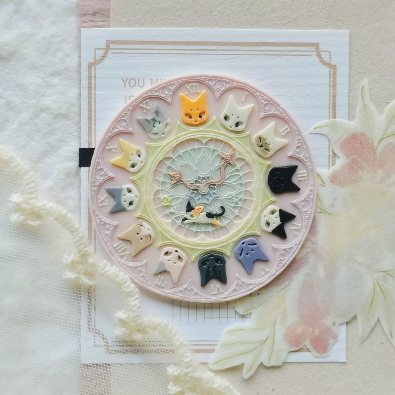 Facula 猫猫钟表 原创设计封蜡印章手帐文创 - 印章/印台 - 铜/黄铜 