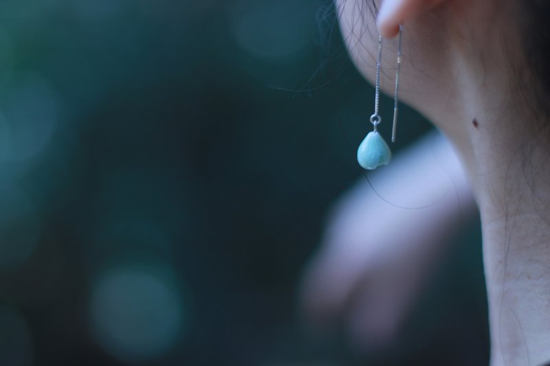 透豆铃兰耳线 可改耳钩 - 耳环/耳夹 - 瓷 