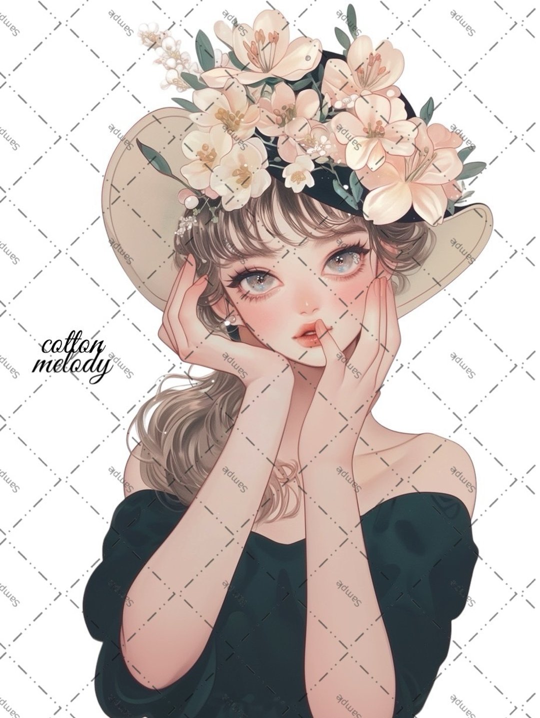 original sticker no.1761 人物贴纸 原创贴纸 人物贴纸 女孩贴纸 原创人物贴纸 - 贴纸 - 纸 