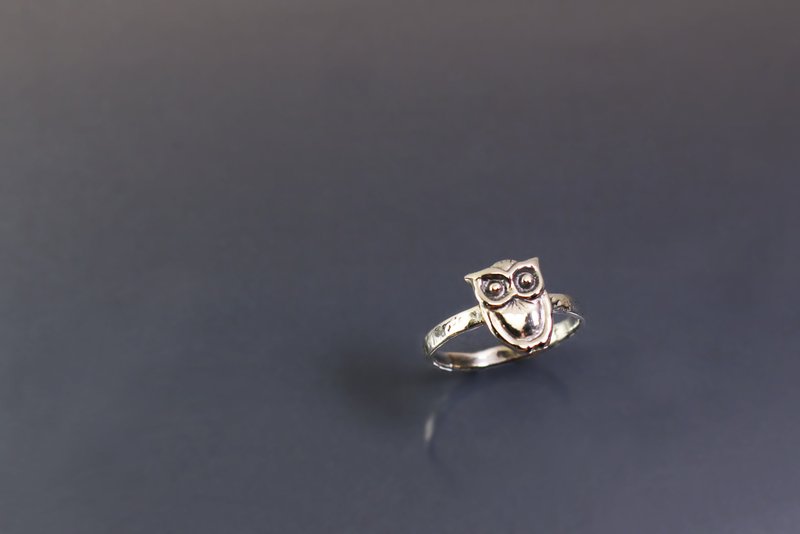 动物系列-新款猫头鹰925银戒 - 戒指 - 纯银 绿色