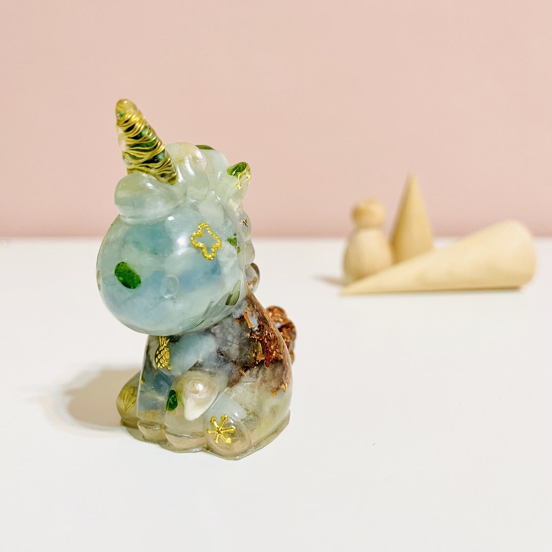 独角兽奥刚摆件/能量塔/疗愈/orgonite - 摆饰 - 半宝石 蓝色