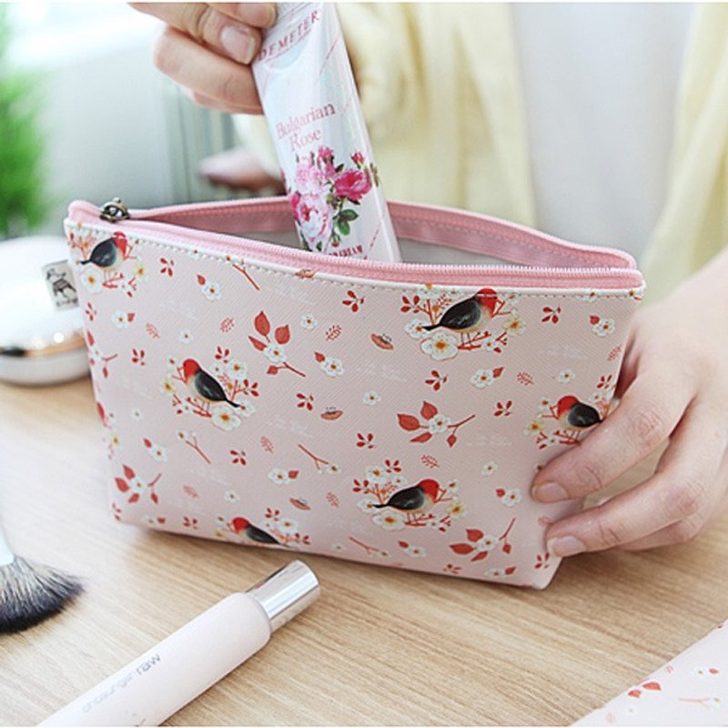 Dessin  x indigo-柳林风声皮革万用包-甜杏粉,IDG02176 - 化妆包/杂物包 - 真皮 粉红色