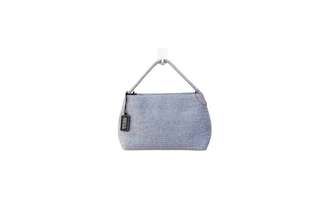BIJOUX TERNER 珠饰刺绣包，为复古库存新品，原吊牌犹存。 - 手提包/手提袋 - 丝．绢 银色