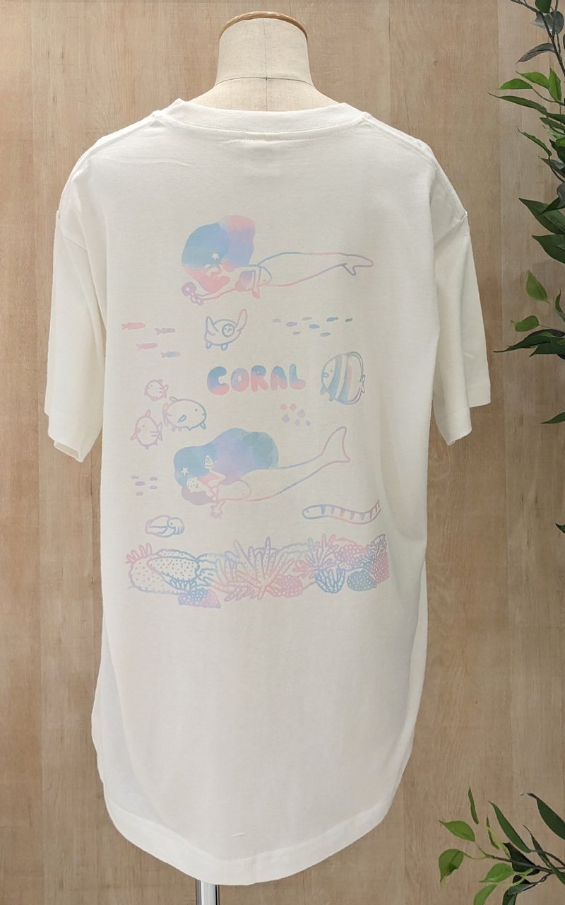 珊瑚有机棉T恤 - 女装 T 恤 - 棉．麻 白色