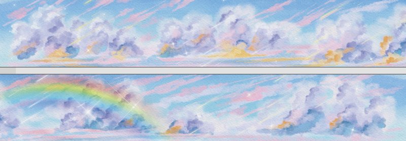 云端彩虹 PET 纸胶带 5米卷 - 纸胶带 - 其他材质 多色