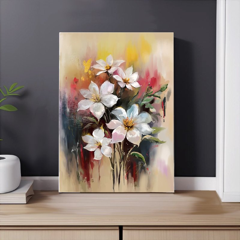 水彩花卉印刷品 现代城市景观墙面艺术 客厅卧室装饰轻奢装饰画 - 墙贴/壁贴 - 纸 多色