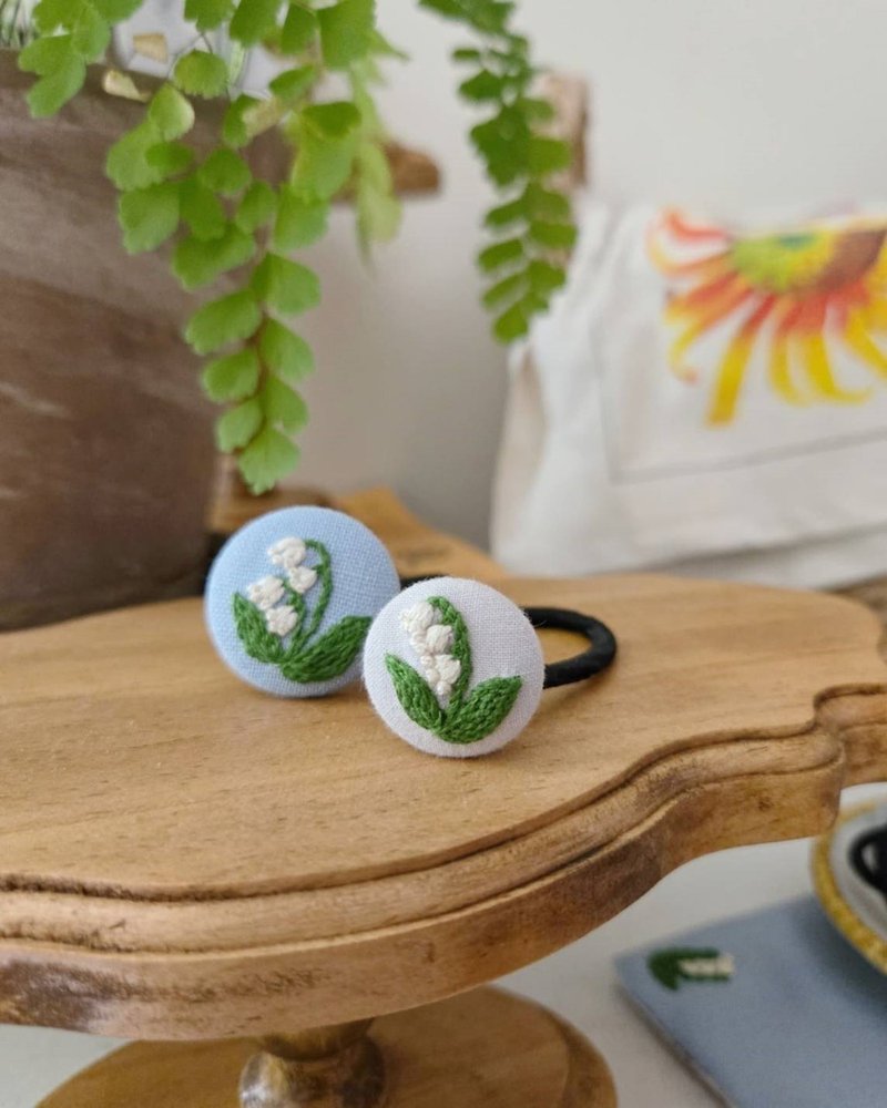 幸福玲兰 - 小款刺绣发圈 - 发饰 - 绣线 