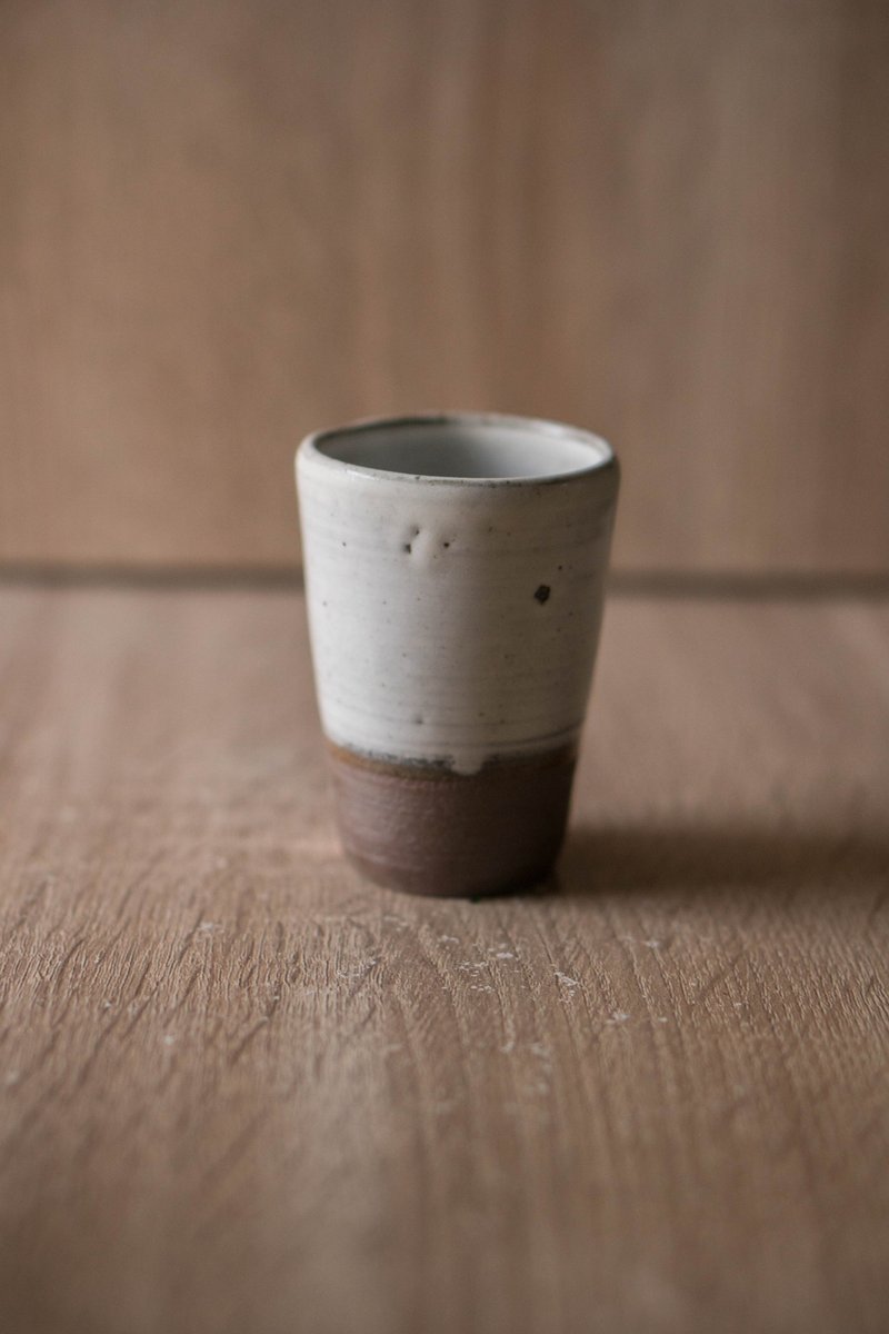 柴烧雪白小茶杯 | 小品杯 | 清酒杯 - 酒杯/酒器 - 陶 白色