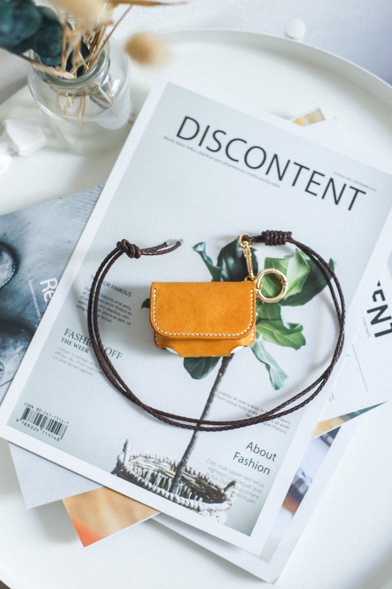 手工苹果AirPods Pro三代皮套无线耳机保护套 钥匙扣挂腰挂脖收 - 数码小物 - 真皮 