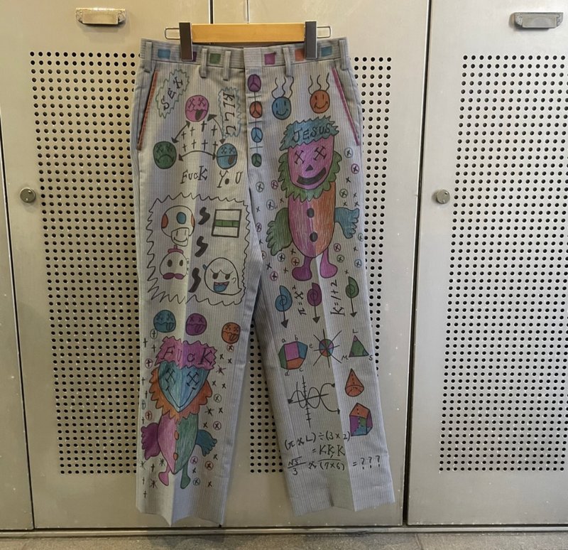涂鸦裤 - 女装长裤 - 羊毛 