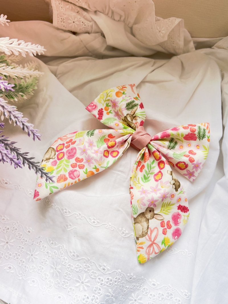 Murmur手作-森女系碎花蝴蝶结发夹/弹簧夹 - 发饰 - 棉．麻 