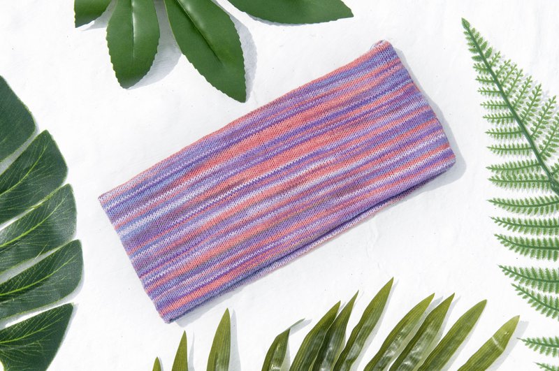 手编织发带/编织缤纷发带/手工发带/针织发带/条纹发带-星辰宇宙 - 发带/发箍 - 棉．麻 多色
