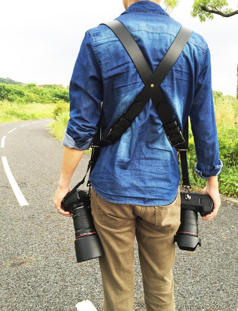 单眼相机背带 40mm宽 摄影 单眼相机 配件 背带 手工订制 - 相机背带/脚架 - 真皮 