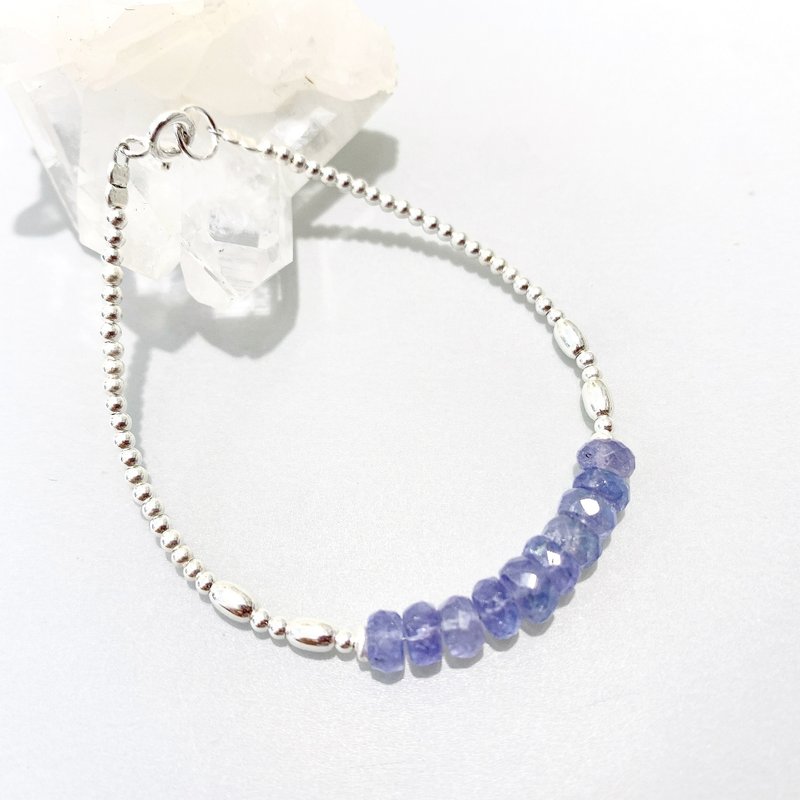 Ops Tanznite handmade elegant silver bracelet - 丹泉石/纯银 - 手链/手环 - 宝石 紫色