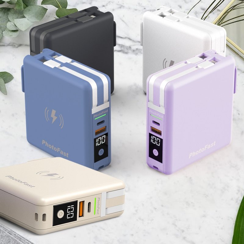 Photofast MUTICharge 10000mAh 多功能无线充 磁吸行动电源 - 充电宝/传输线 - 塑料 卡其色