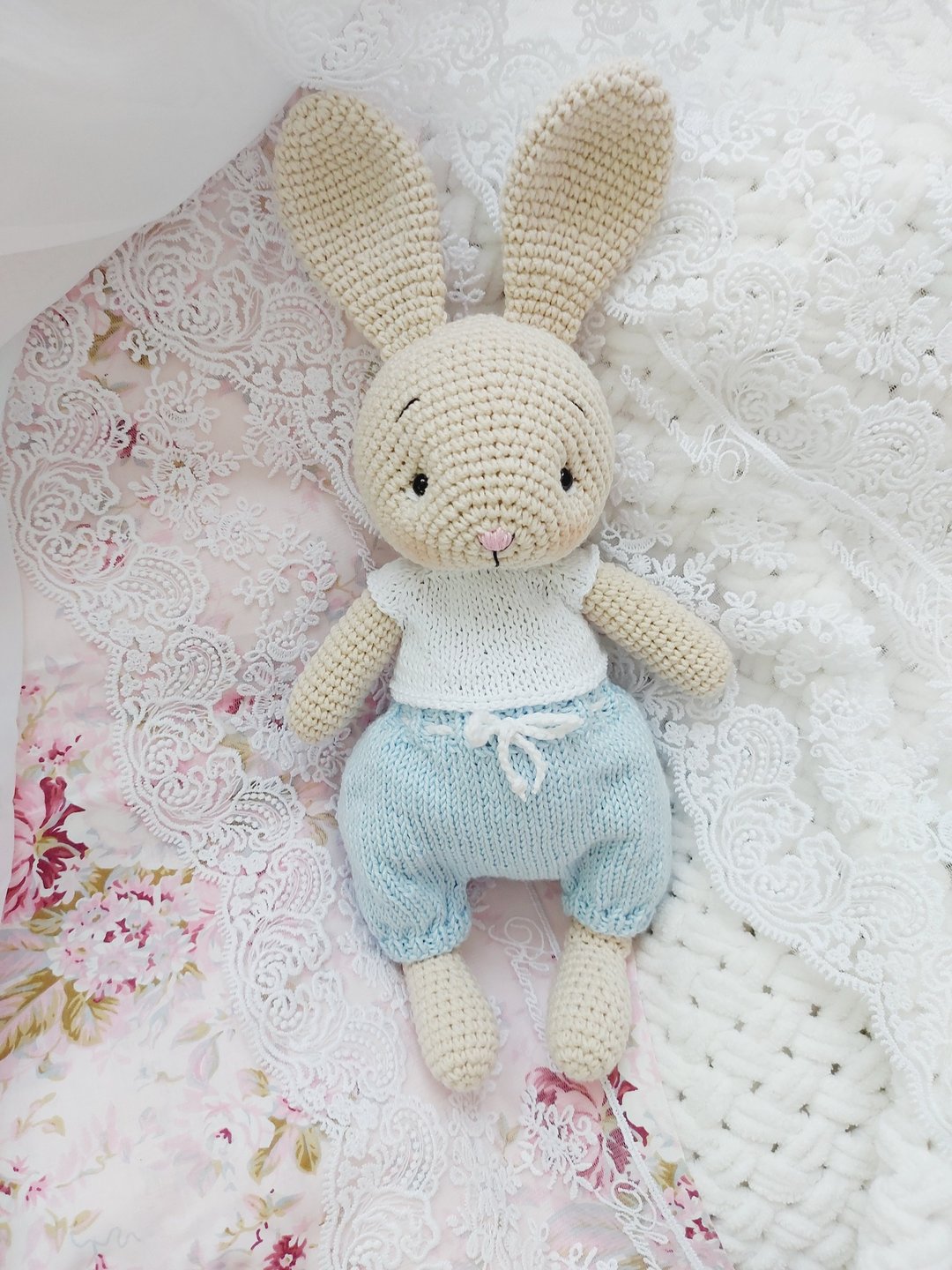 Crochet toy bunny Handmade plush bunny Rabbit toy Soft toy bunny Knitted bunny - 玩具/玩偶 - 绣线 