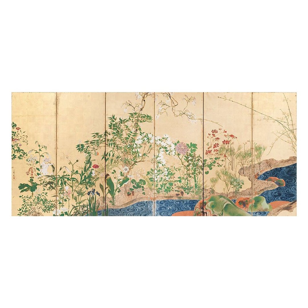 【日本琳派 / 艺术挂画】 尾形光琳  | 春秋草花図屏风  左 - 海报/装饰画/版画 - 纸 