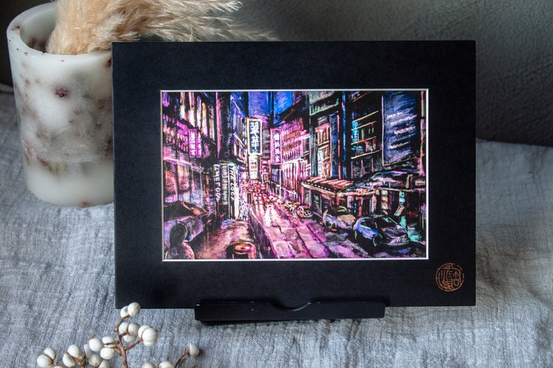 【加密明信片】香港兰桂芳-旅游礼物/装饰画卡/手绘风 - 卡片/明信片 - 纸 多色