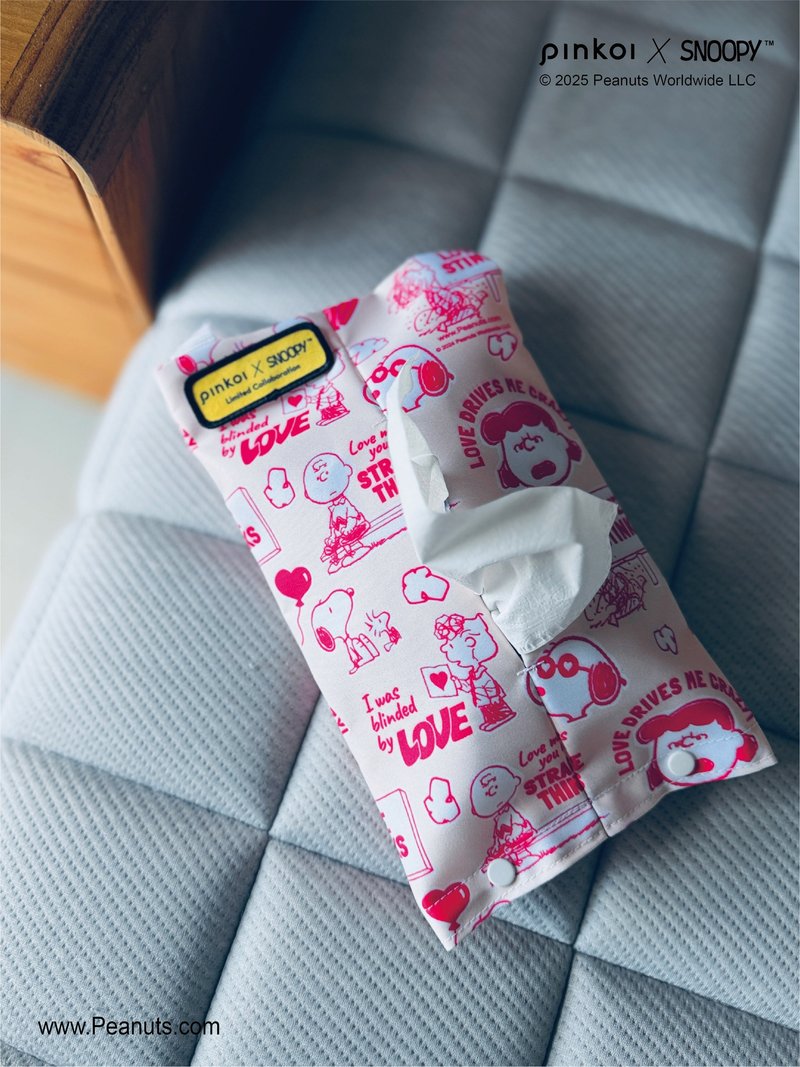 【Pinkoi x SNOOPY】专业 面纸套 史努比 露西 系列 - 纸巾盒 - 聚酯纤维 粉红色