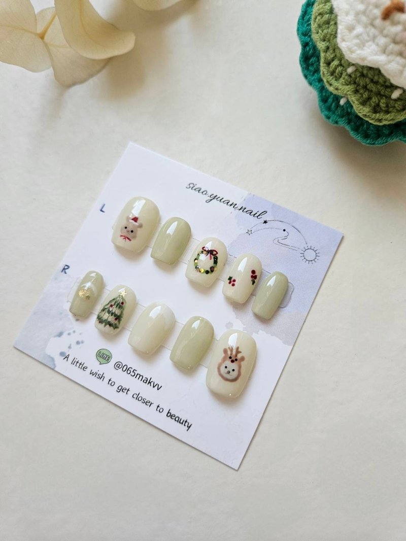 手工穿戴甲 /  童趣圣诞   / 图甲型为短方圆 - 其他 - 塑料 卡其色