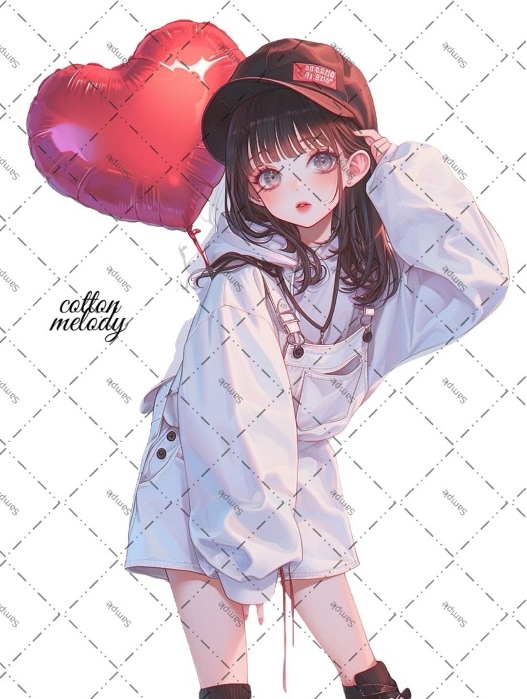 original sticker no.1822 人物贴纸 原创贴纸 原创人物贴纸 装饰贴纸 cotton melody - 贴纸 - 纸 
