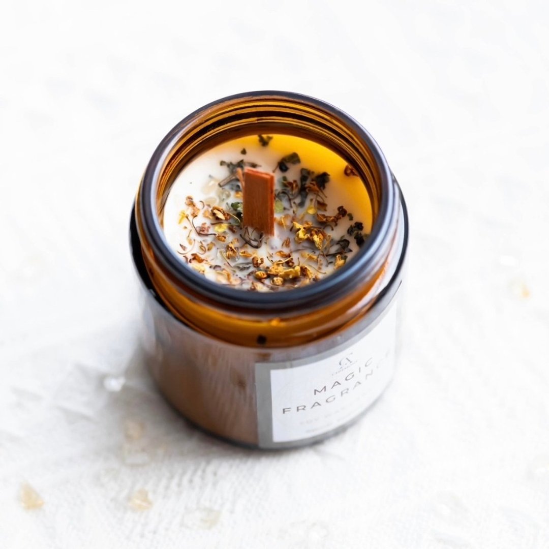 天然大豆蜡烛 金钱招财香氛魔法蜡烛 融蜡灯蜡烛 100g 单颗蜡烛 - 蜡烛/烛台 - 蜡 金色