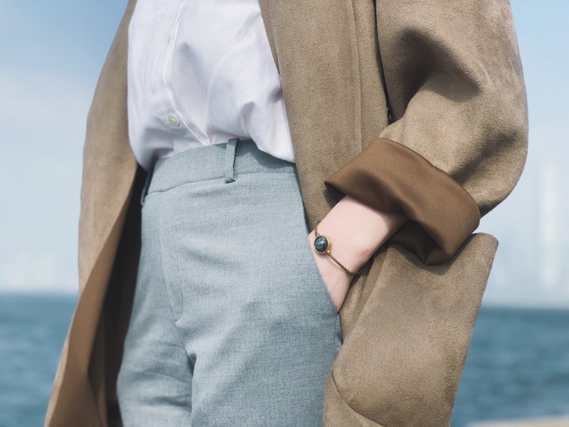 黄铜 几何 天然石 弹性 手链 手链 手链 Brass Bracelet - 手链/手环 - 其他金属 多色