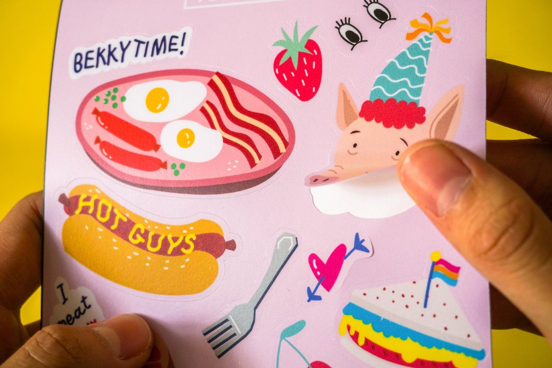 BREAKFAST STICKER PAD - 贴纸 - 纸 粉红色