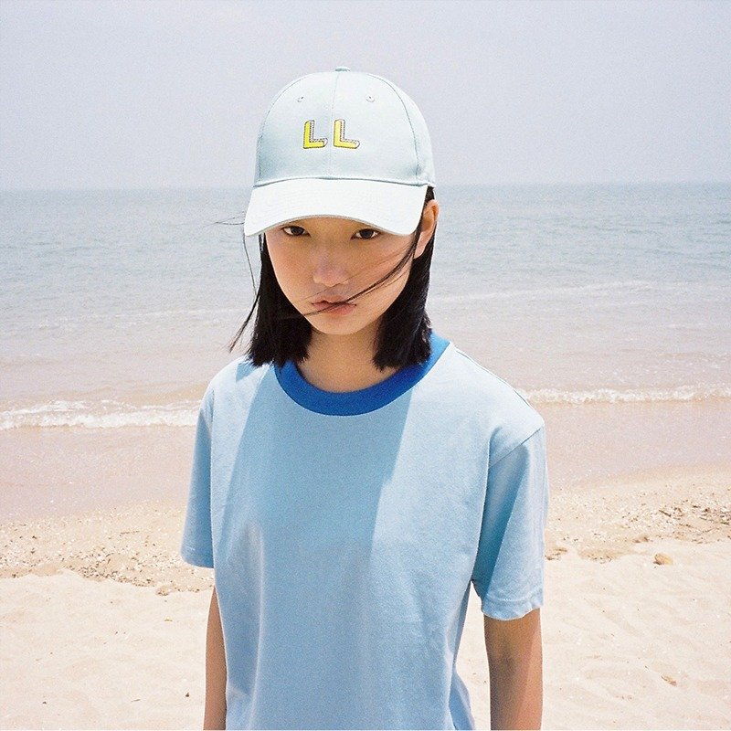 LLANO 彩虹系列 七色T恤 浅蓝色 - 女装 T 恤 - 棉．麻 蓝色