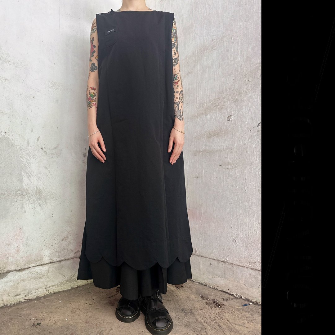海浪花边长马甲 - 女装背心 - 其他人造纤维 黑色