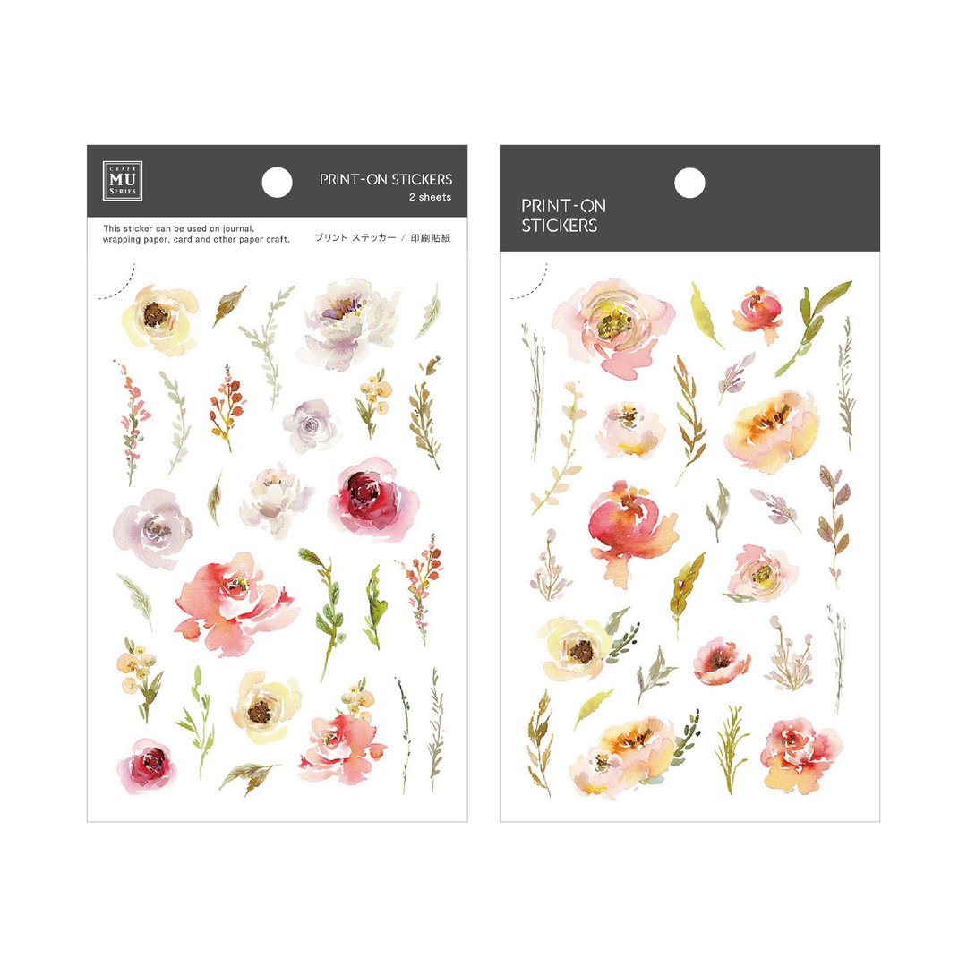 【Print-On Stickers 转印贴纸】no.73-蓟粉芍药 | 花草系列 - 贴纸 - 其他材质 黄色