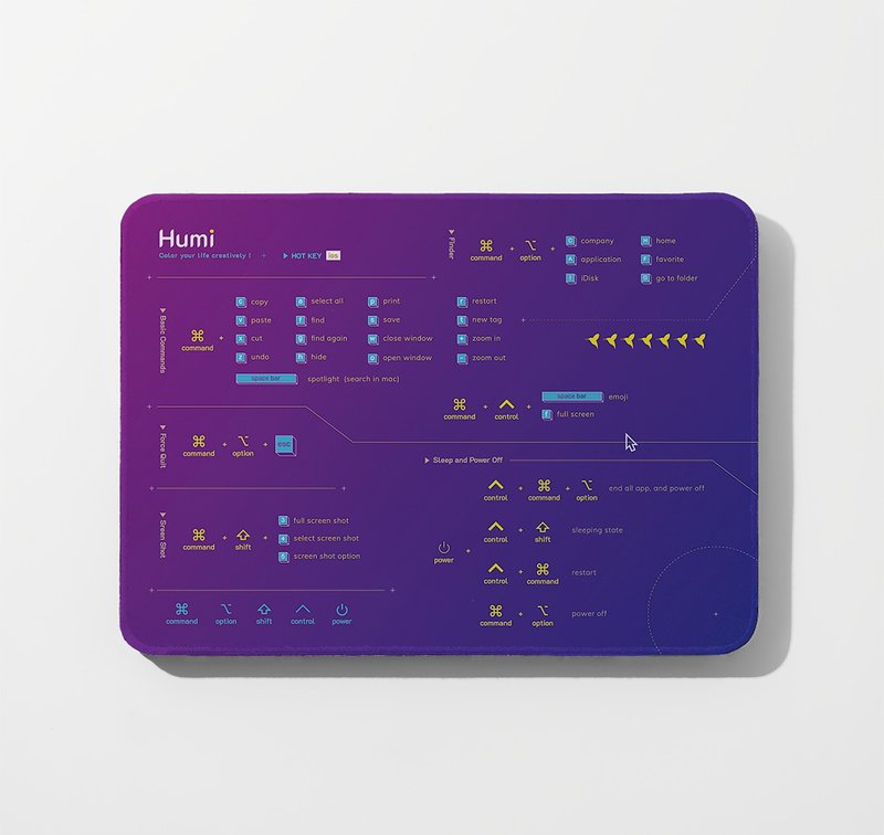【鼠标垫-快捷键系列-炫光紫】居家办公/疗愈小物/定制化礼物 - 鼠标垫 - 环保材料 紫色