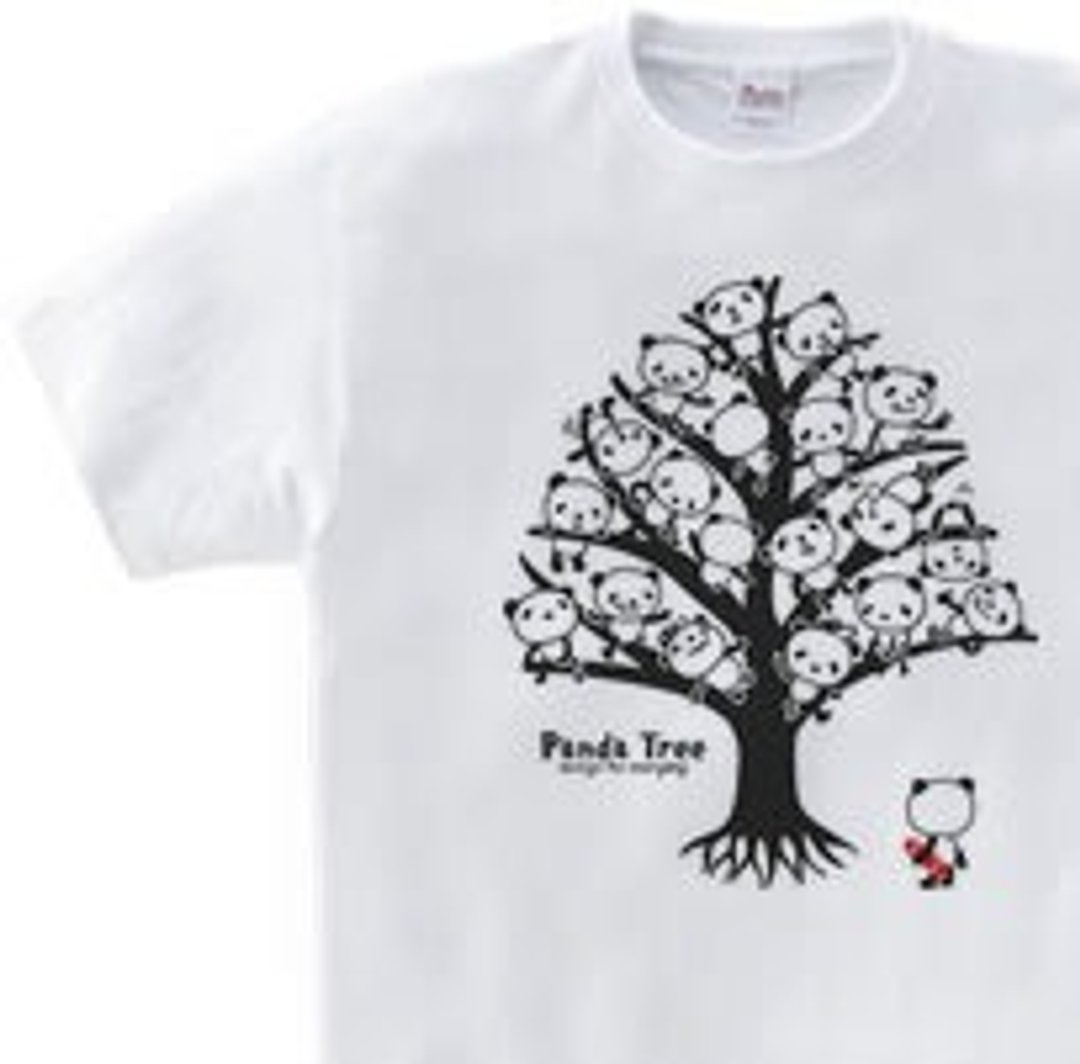 熊猫树 单面 WM-WL•S-XL T恤【订制商品】 - 中性连帽卫衣/T 恤 - 棉 白色
