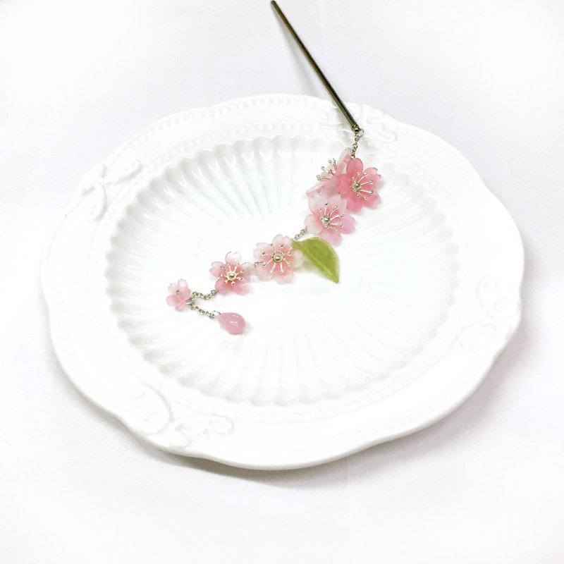 【若桑】【初绽】春樱轻舞。日系樱花流苏发簪 日式/和风发簪/和服发饰/浴衣发饰/法式发饰 - 发饰 - 塑料 蓝色