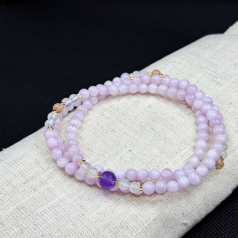 Zen | 108念珠 108 Beads   紫锂辉 月亮石 太阳石 紫水晶心经 - 手链/手环 - 水晶 