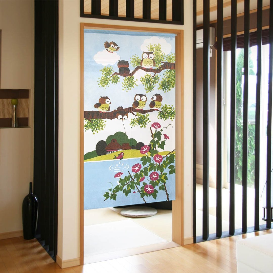 【预订】日本制 夏至猫头鹰门帘 - 门帘/门牌 - 聚酯纤维 透明