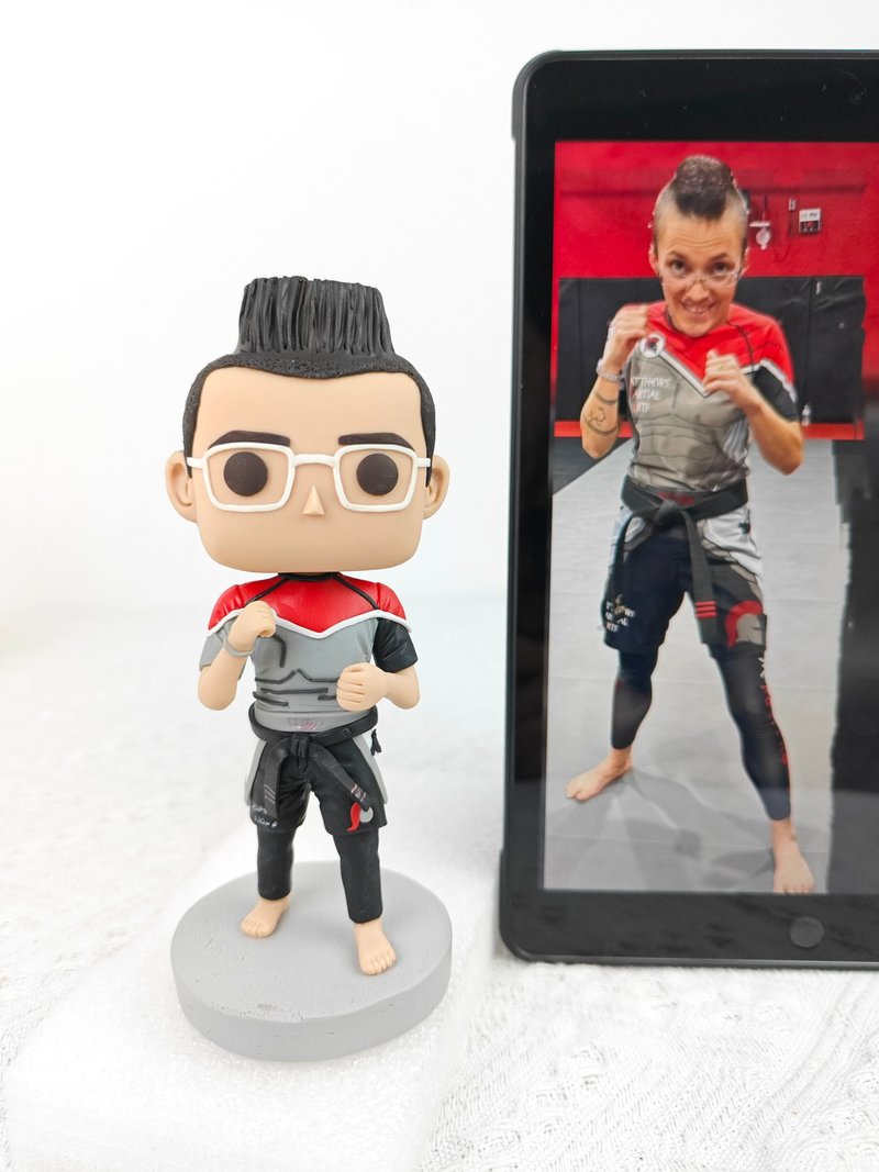 纯手工定制美国Funko Pop 自画肖像公仔娃娃男朋友老公生日礼物 - 玩偶/公仔 - 粘土 多色