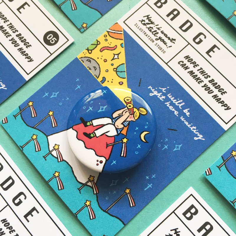 我会在这等你 / 徽章 - 徽章/别针 - 塑料 