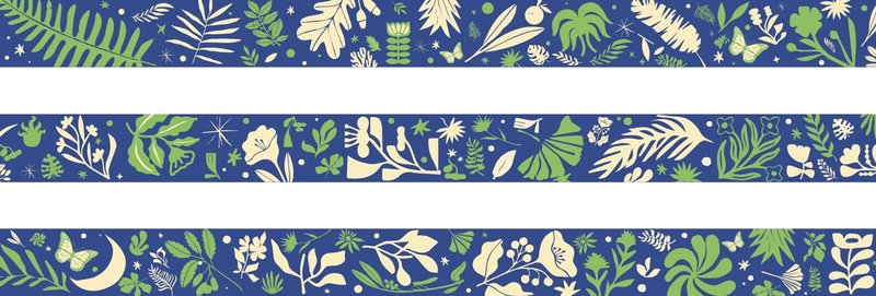 蓝调 基礎復古打底背景 和紙膠帶 5米卷 - 纸胶带 - 纸 蓝色