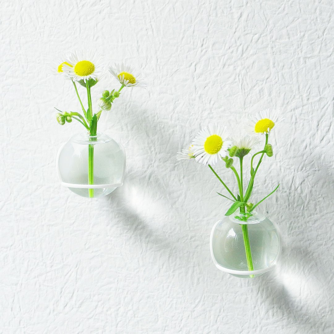 单花瓶挂在墙上　Glass ball【PIN】 - 花瓶/陶器 - 玻璃 透明