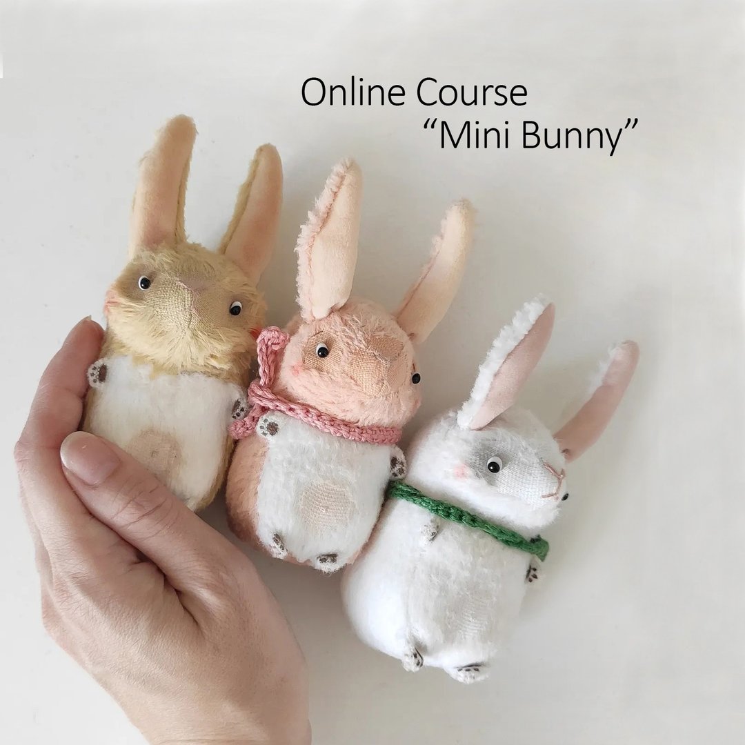 Mini Bunny Online Course - DIY Teddy Rabbit Doll - 线上课程/教学影片 - 其他材质 