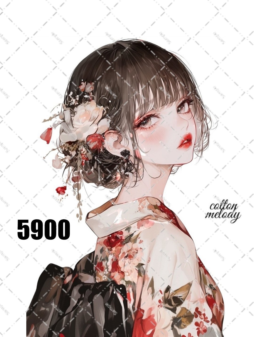 原创贴纸 no.5900 人物贴纸 原创贴纸 女孩贴纸 创意人物贴纸 - 贴纸 - 纸 