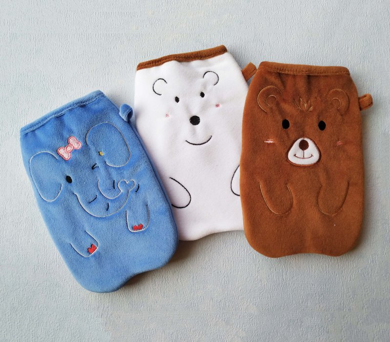 动物收纳袋- 小象宝宝戴新的蝴蝶结│北极熊二世│小棕熊 - 化妆包/杂物包 - 绣线 蓝色