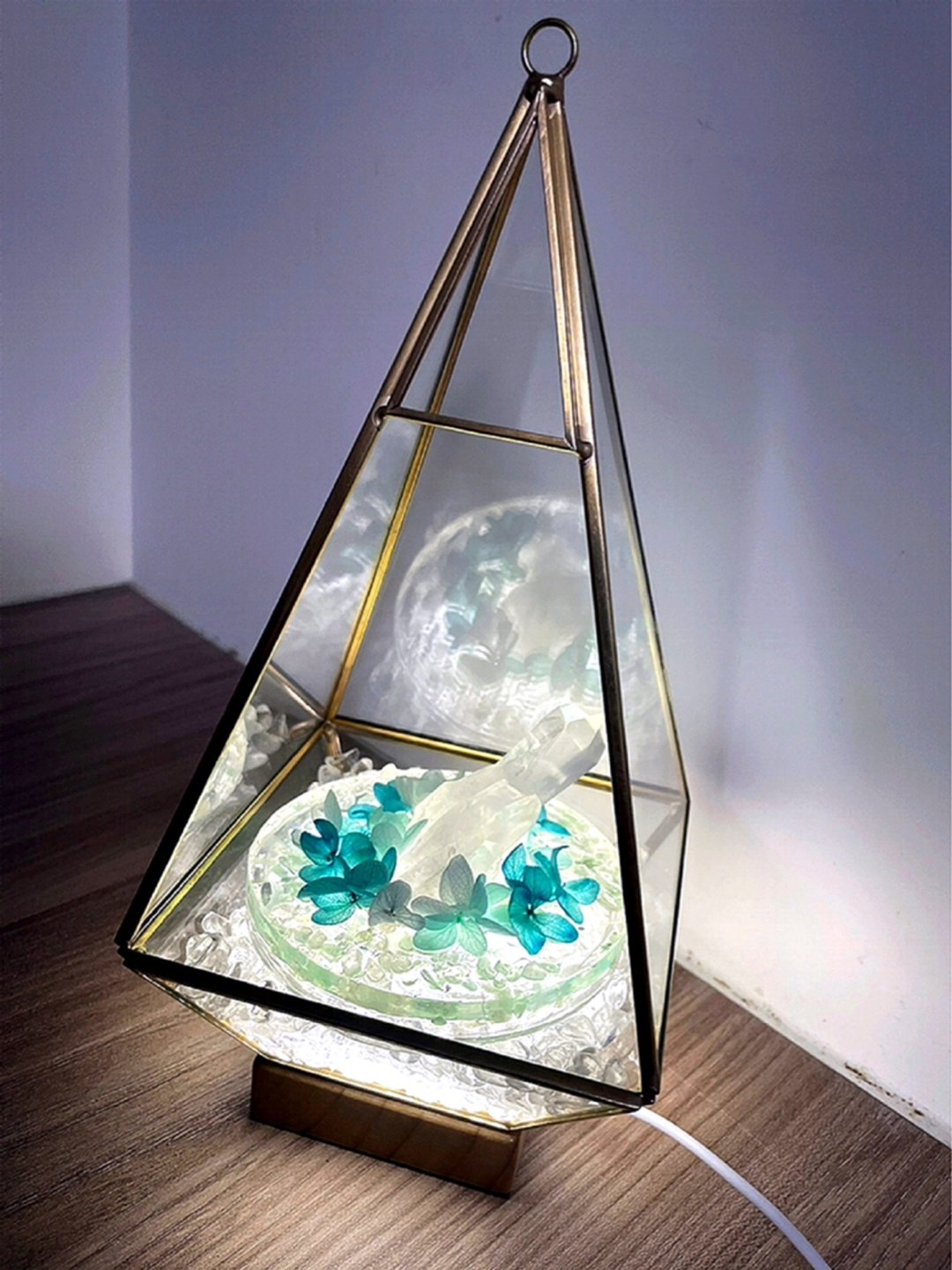 现货 | 四角玻璃花屋小明灯 | 水晶 | 居家灯饰 - 摆饰 - 水晶 绿色