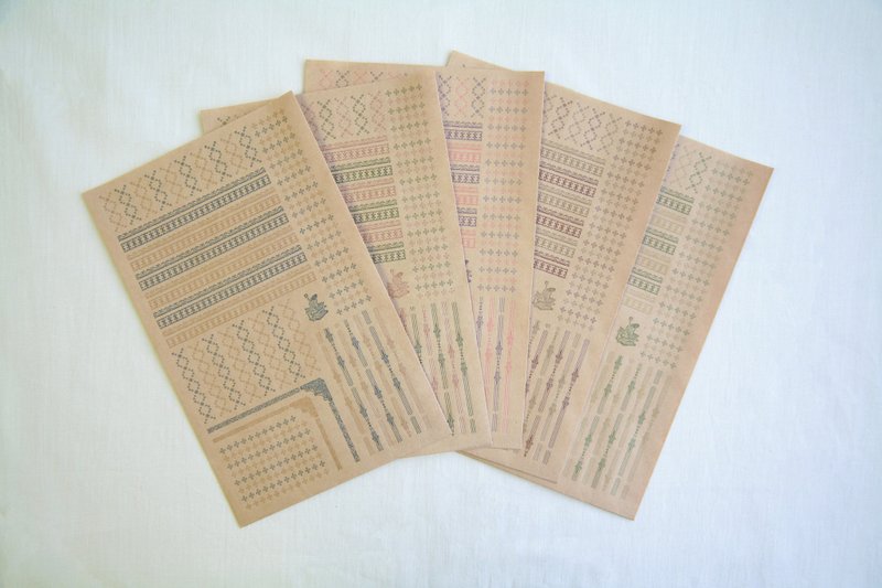 平袋 彩 retro pattern series　3枚装　明治复古图案　活版印刷 - 红包/春联 - 纸 卡其色
